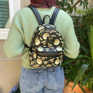 Loungefly Star Wars Disney Backpack with Baby Yoda Design
